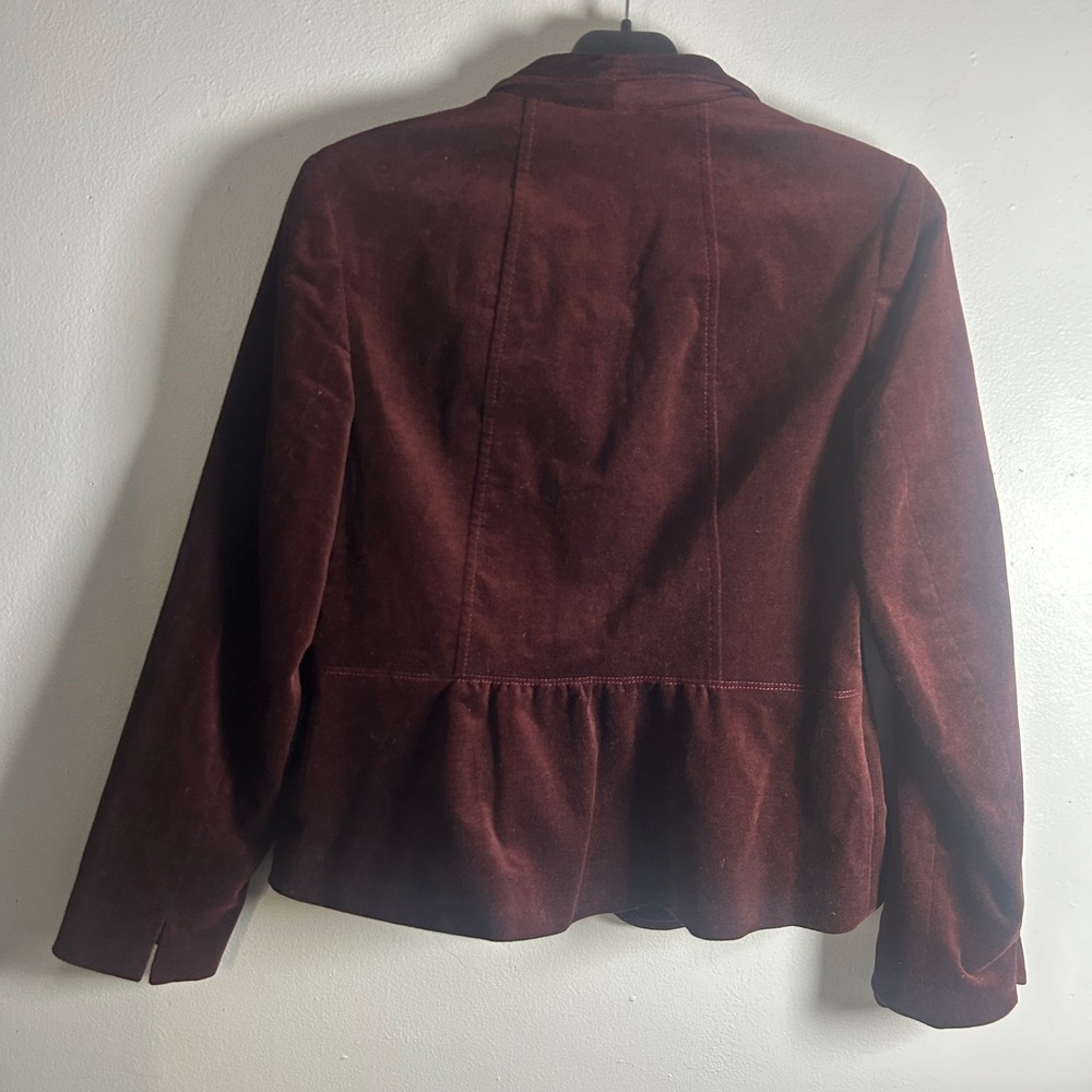Talbots Petite Burgundy Velvet Blazer Jacket Women's 6P - Picture 2 of 7